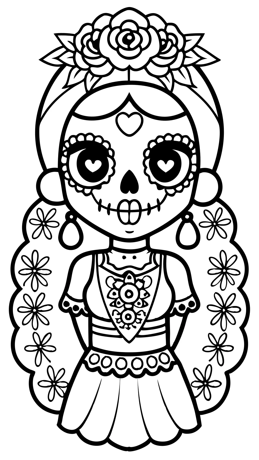 coloriage de la catrina